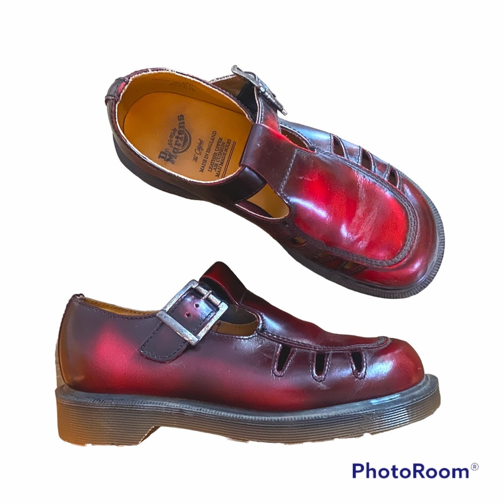 Dr. Martens Red Oxfords with Buckles - Sz 5
